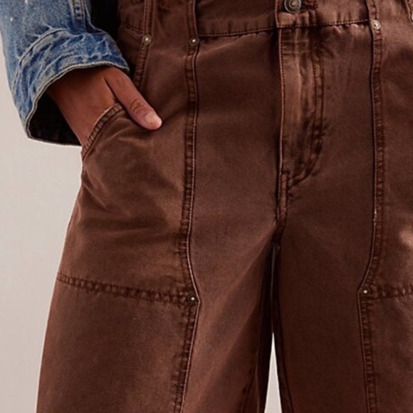 NWOT Free People Bayside Carpenter Shorts - SZ . 0 - Brown - Picture 4 of 7